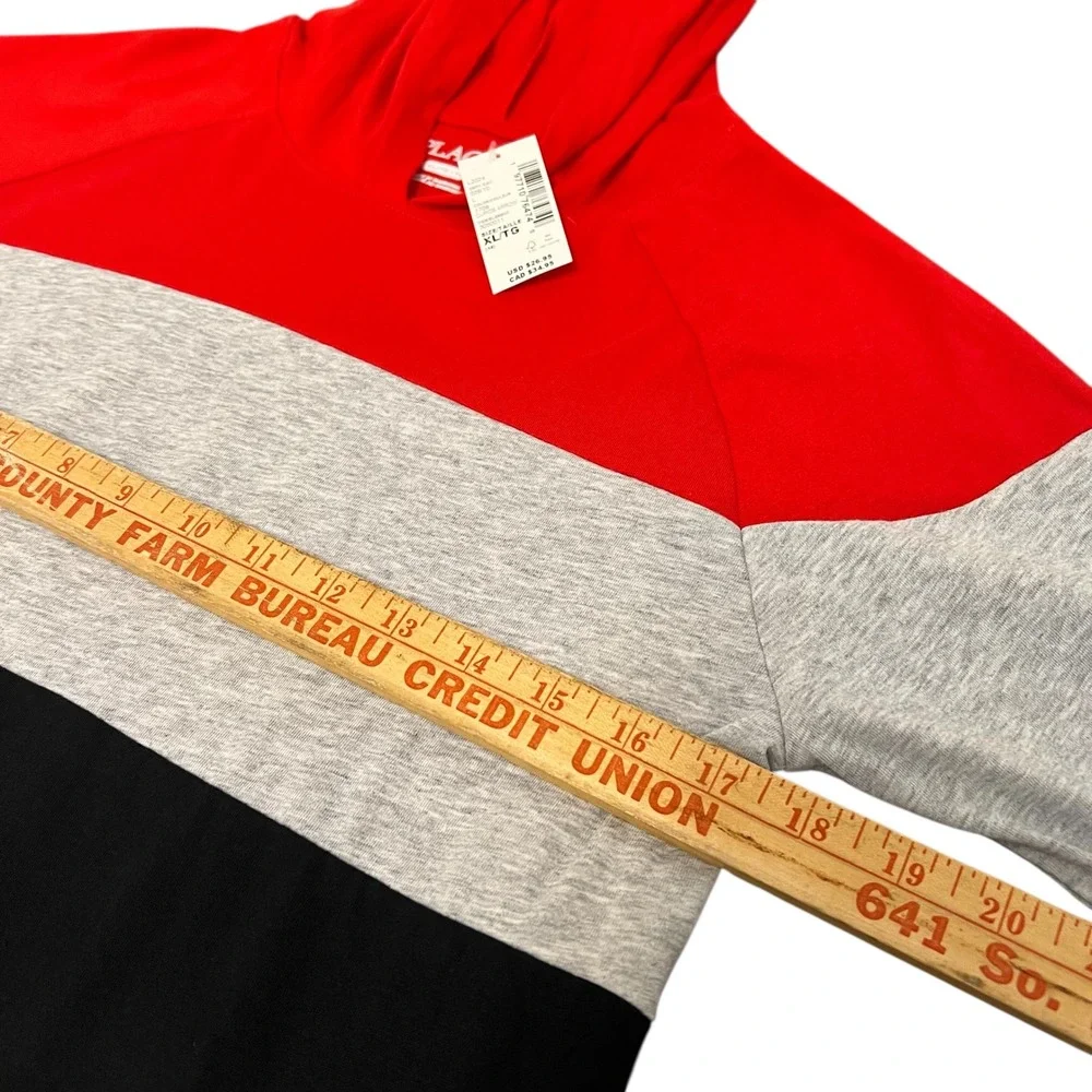 The Childrens Place Colorblock‎ Hoodie Red Grey Black Long Sleeve Boys XL 14 NWT